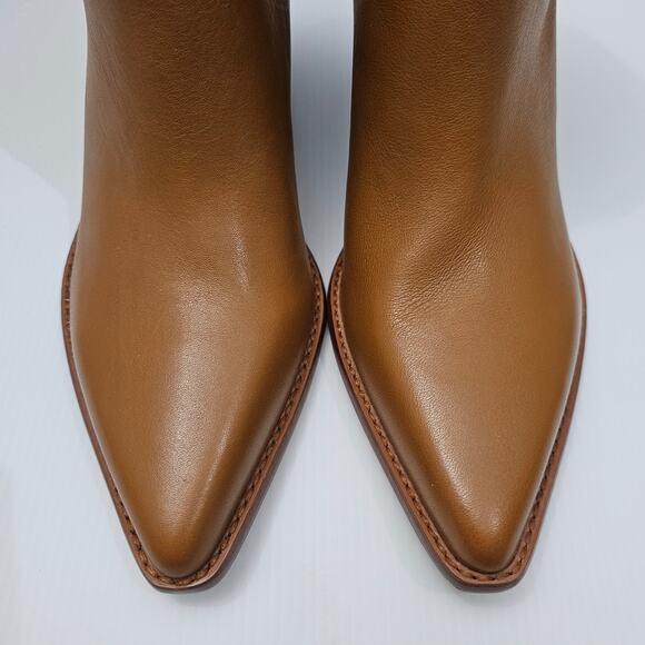 NEW Marc Fisher LTD Elyma Ankle Boot Womens 10 Tan Leather Western Pointed Toe - Picture 5 of 13
